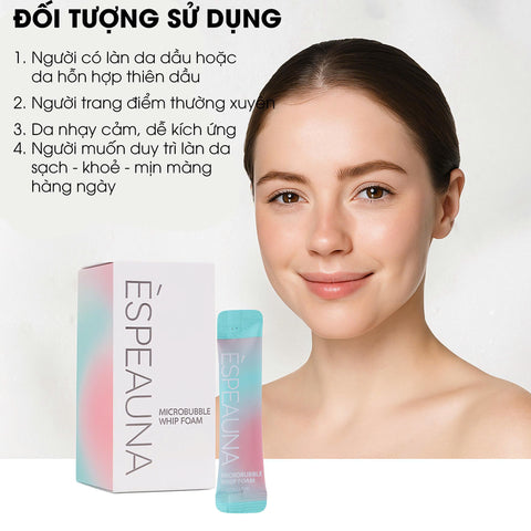 Espeauna Bọt Rửa Mặt Siêu Mịn Microbubble Whip Foam 4ml x 20 gói Espeauna Bọt Rửa Mặt Siêu Mịn Microbubble Whip Foam 4ml x 20 gói