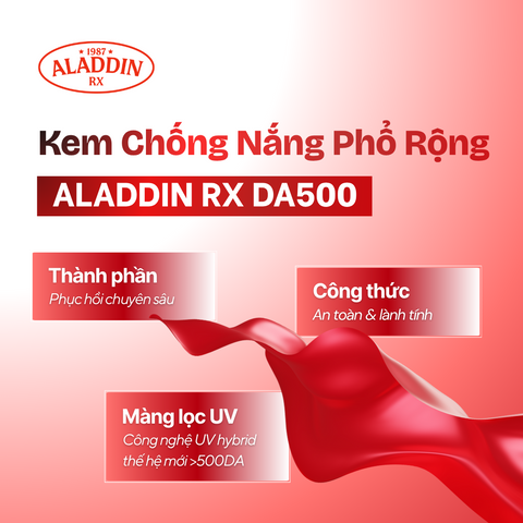 Kem chống nắng phổ rộng Aladdin Rx DA500 SPF 50+/ PA++++ Kem chống nắng phổ rộng Aladdin Rx DA500 SPF 50+/ PA++++