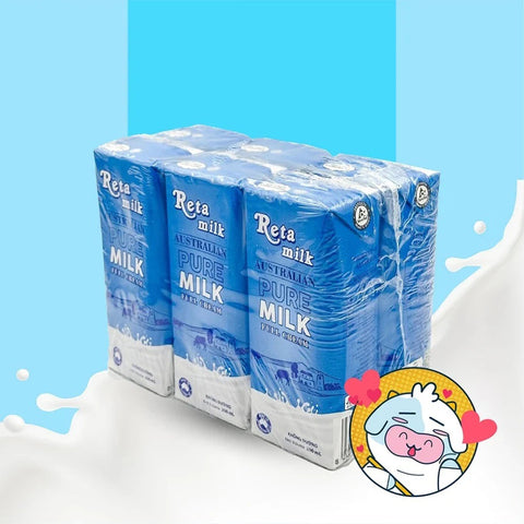 Sữa Tươi Úc Tiệt Trùng Reta Milk Không Đường 200ml - Lốc 6 hộp Sữa Tươi Úc Tiệt Trùng Reta Milk Không Đường 200ml - Lốc 6 hộp