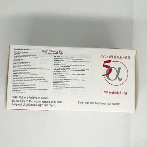 Viên uống khỏe tóc Complidermol 5 Alpha - 60 viên Viên uống khỏe tóc Complidermol 5 Alpha - 60 viên