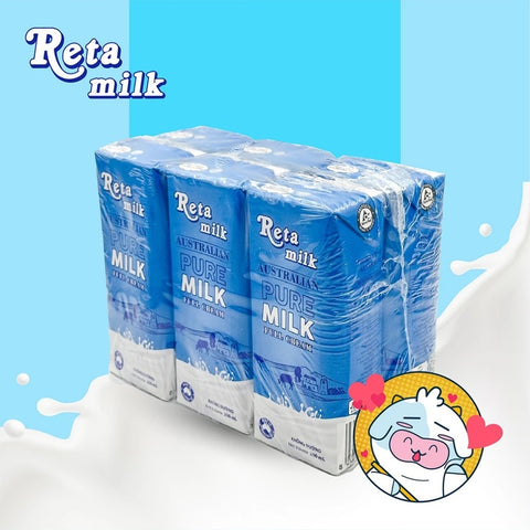 Sữa Tươi Úc Tiệt Trùng Reta Milk Không Đường 200ml - Lốc 6 hộp Sữa Tươi Úc Tiệt Trùng Reta Milk Không Đường 200ml - Lốc 6 hộp